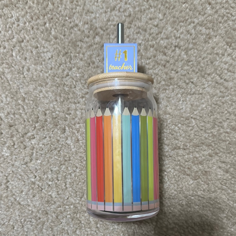 Garven Colorful Pencil Design Glass Tumbler